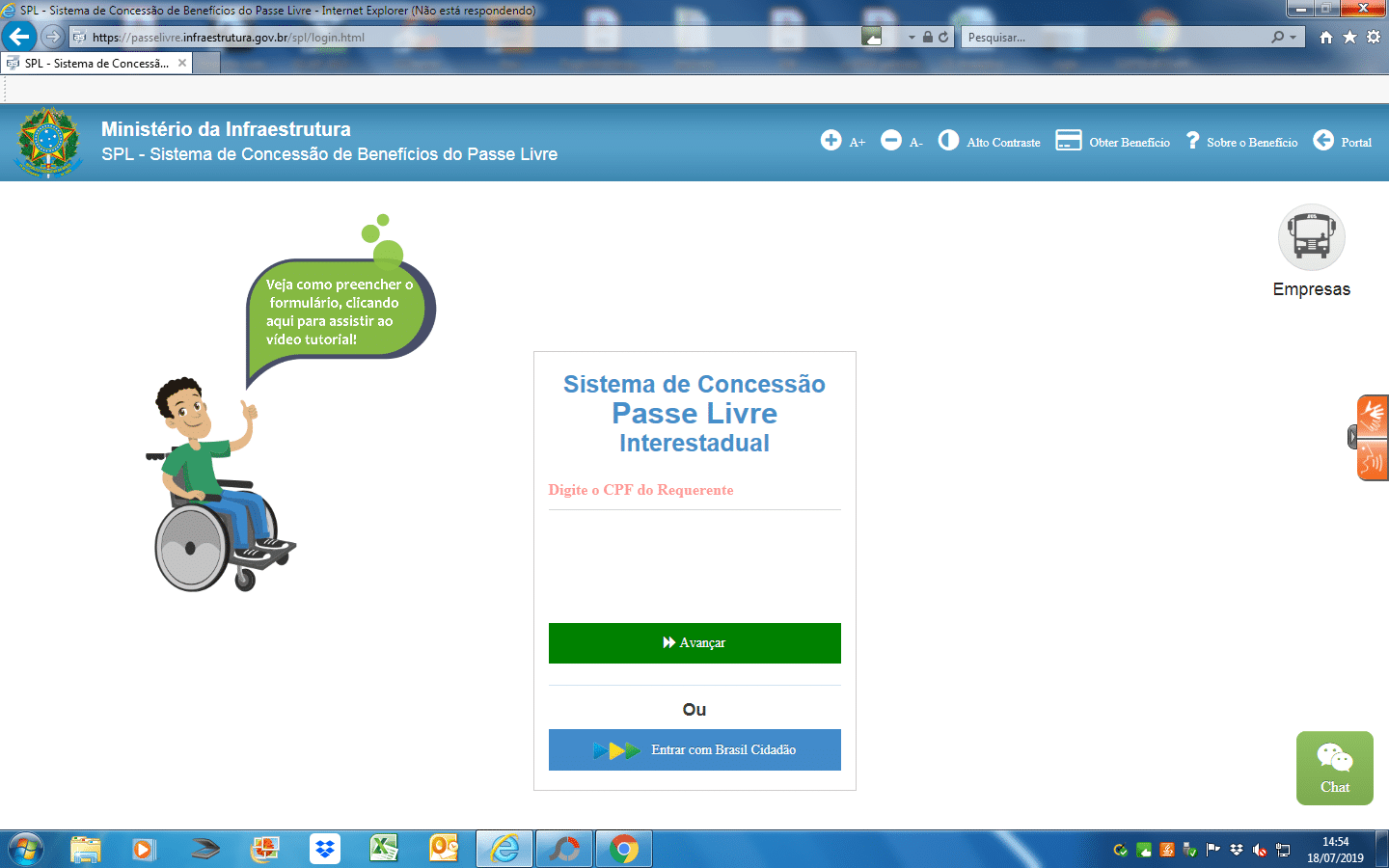Carteirinha de Deficiente
Passe Livre PCD