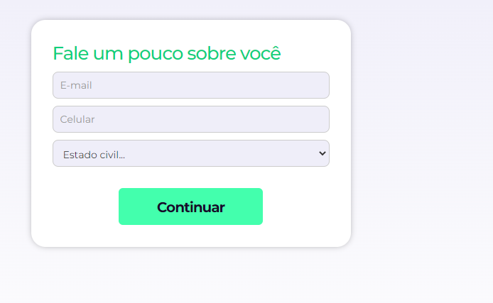Página de dados pessoais para solicitar empréstimo Dinheirou